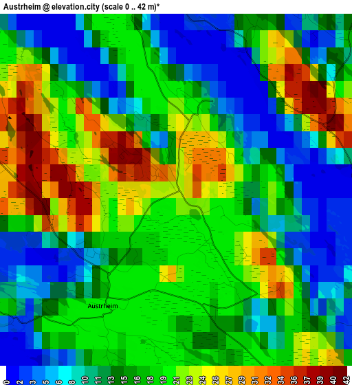 Austrheim elevation map