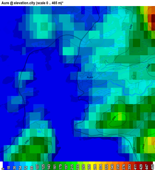 Aure elevation map