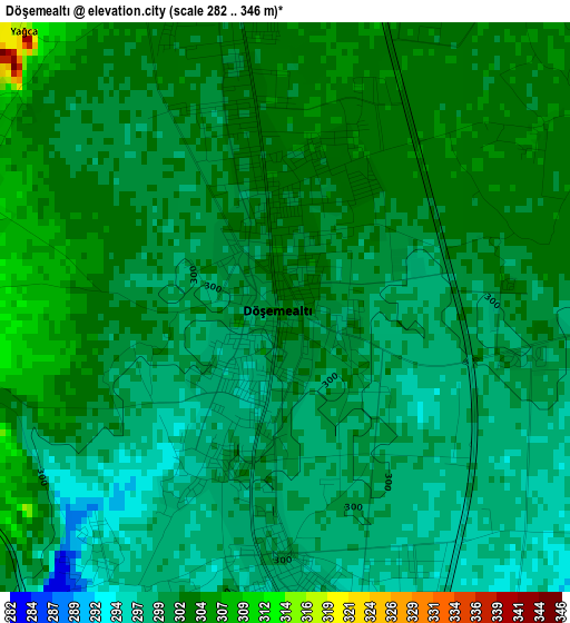 Döşemealtı elevation map