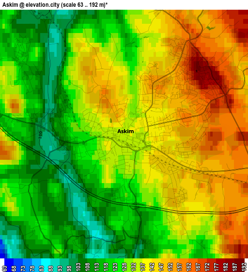 Askim elevation map