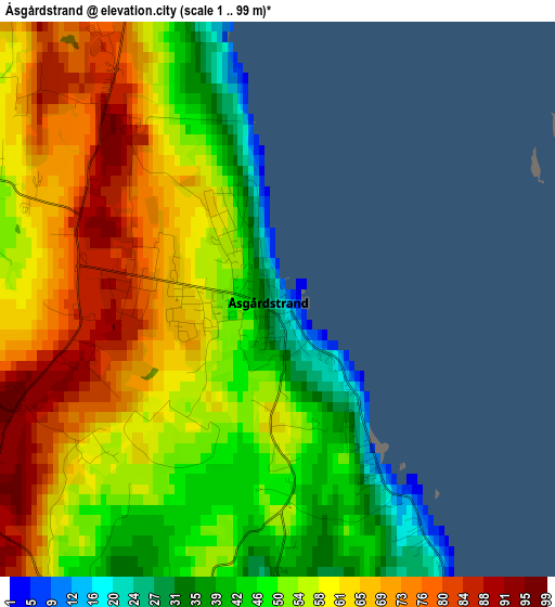Åsgårdstrand elevation map