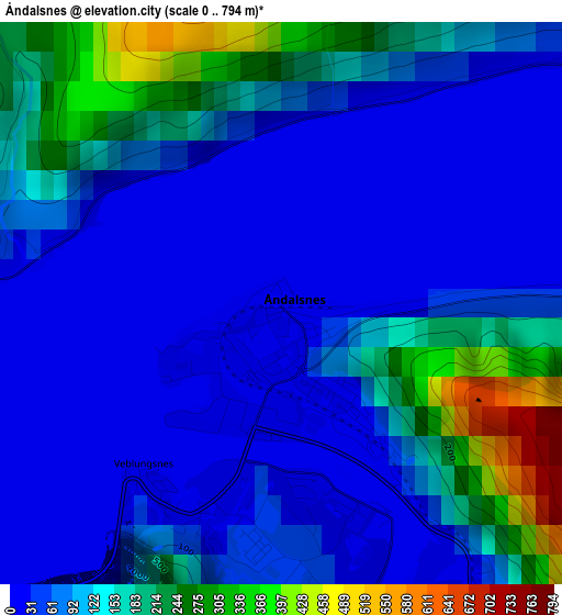 Åndalsnes elevation map