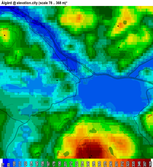 Ålgård elevation map