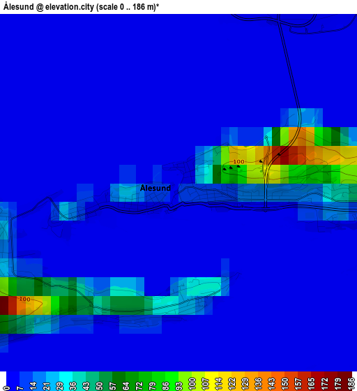 Ålesund elevation map