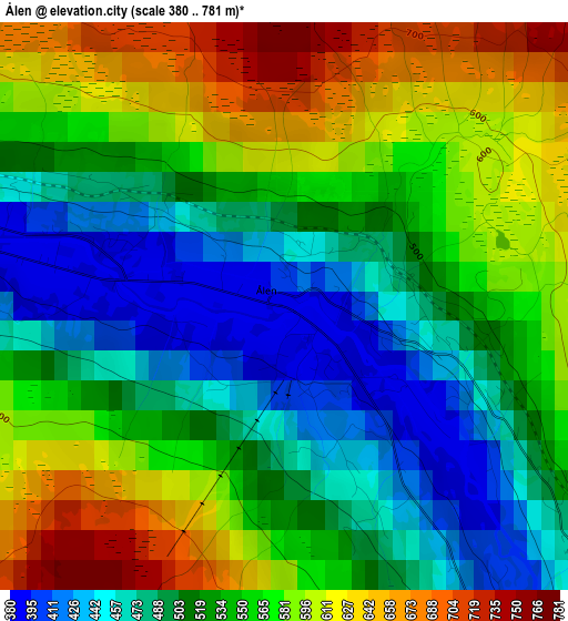 Ålen elevation map