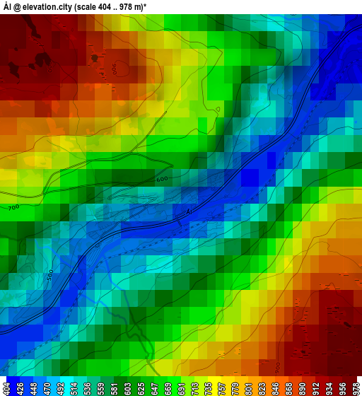 Ål elevation map