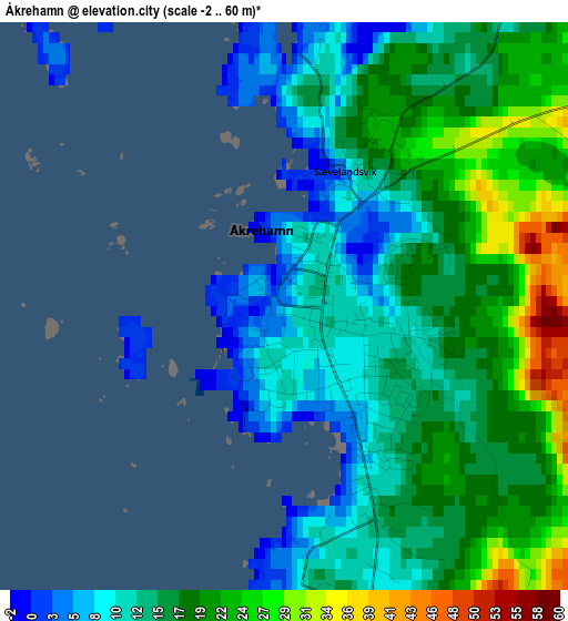 Åkrehamn elevation map