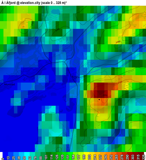 Å i Åfjord elevation map