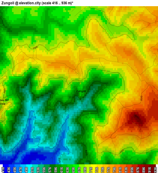 Zungoli elevation map