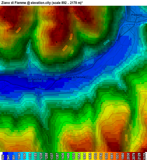 Ziano di Fiemme elevation map