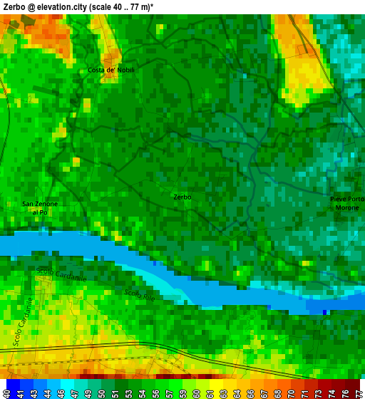 Zerbo elevation map