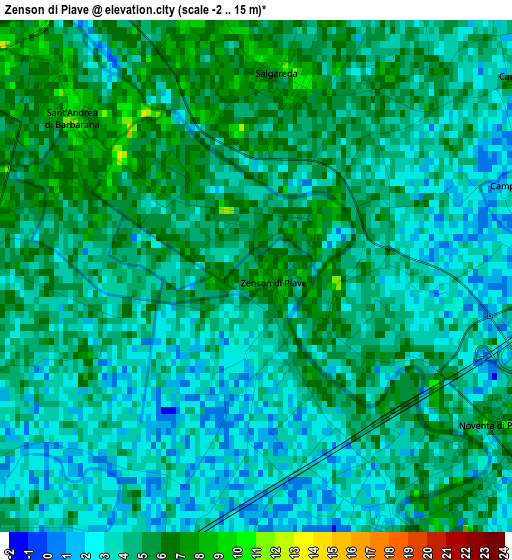 Zenson di Piave elevation map