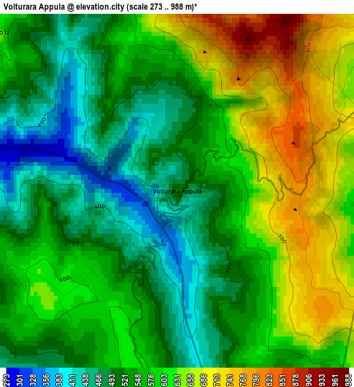 Volturara Appula elevation map