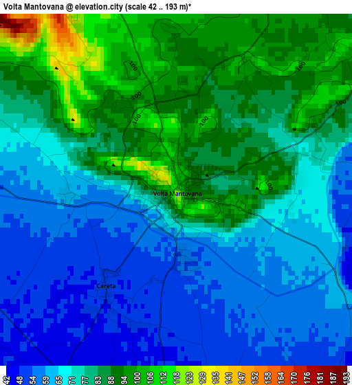 Volta Mantovana elevation map