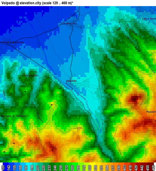 Volpedo elevation map