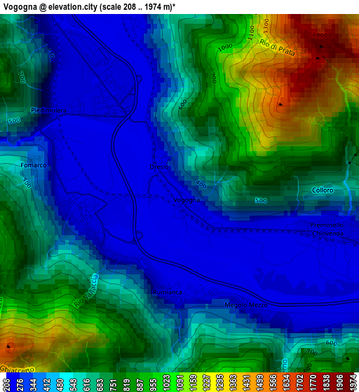 Vogogna elevation map