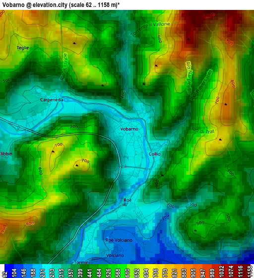 Vobarno elevation map