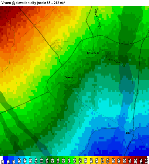 Vivaro elevation map