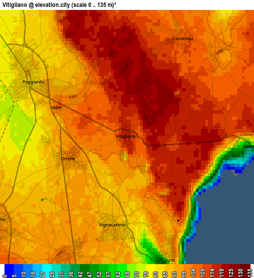 Vitigliano elevation map