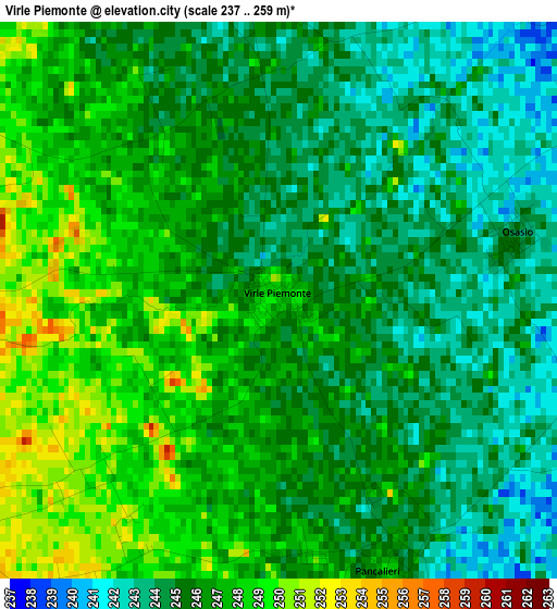 Virle Piemonte elevation map