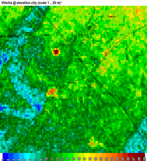 Villotta elevation map