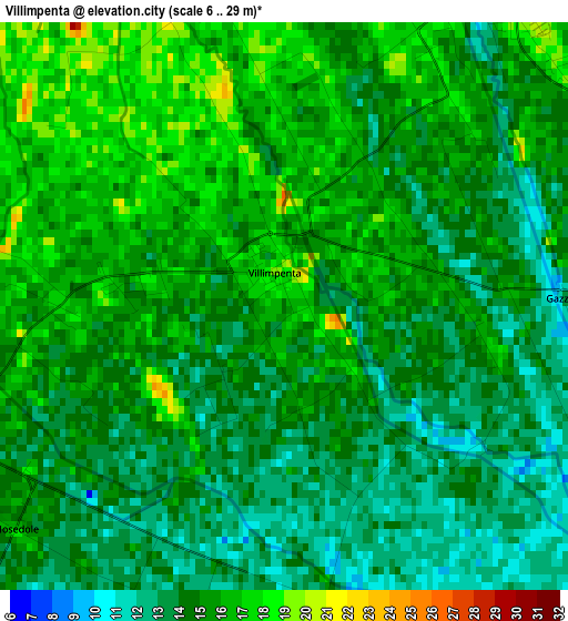 Villimpenta elevation map