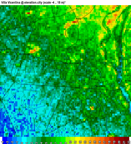 Villa Vicentina elevation map