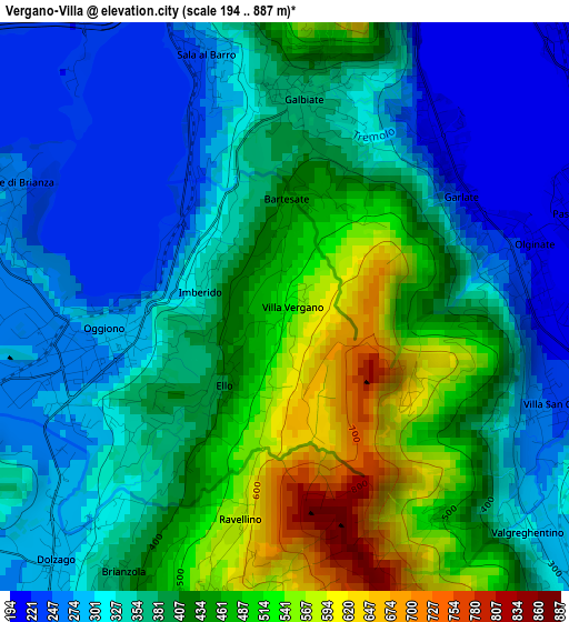 Vergano-Villa elevation map
