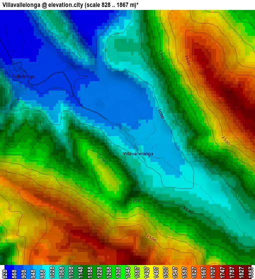 Villavallelonga elevation map