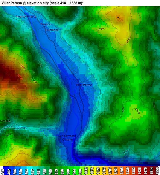 Villar Perosa elevation map