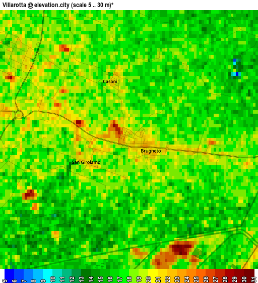 Villarotta elevation map