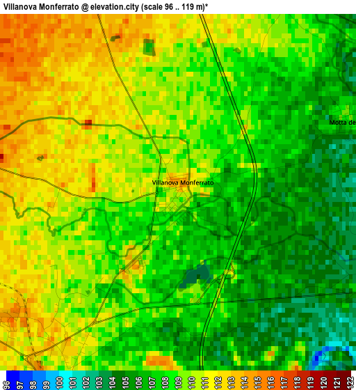 Villanova Monferrato elevation map