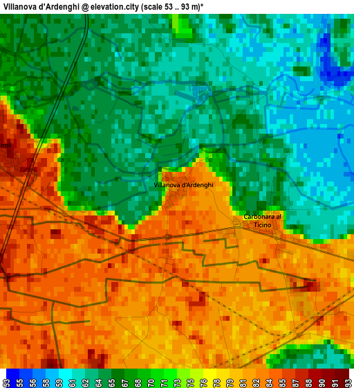 Villanova d'Ardenghi elevation map