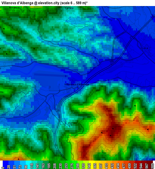Villanova d'Albenga elevation map