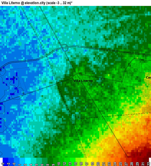 Villa Literno elevation map