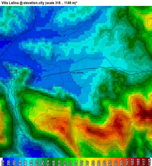 Villa Latina elevation map