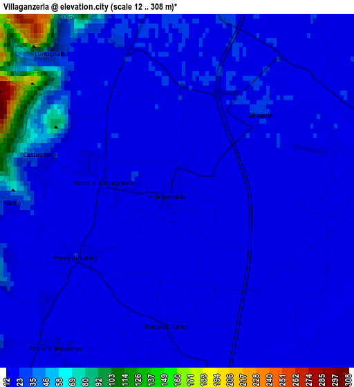 Villaganzerla elevation map