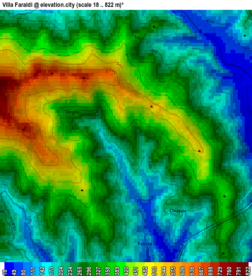 Villa Faraldi elevation map