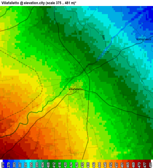 Villafalletto elevation map