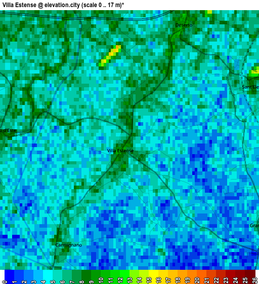 Villa Estense elevation map