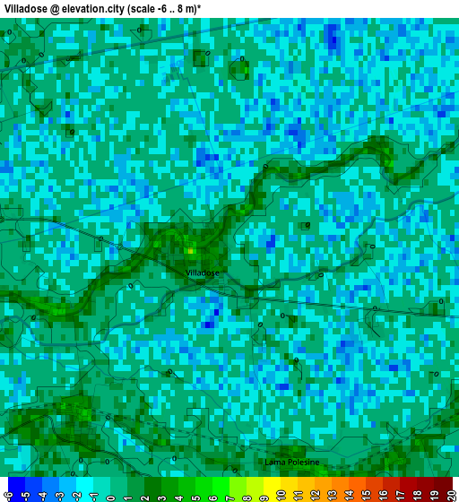 Villadose elevation map