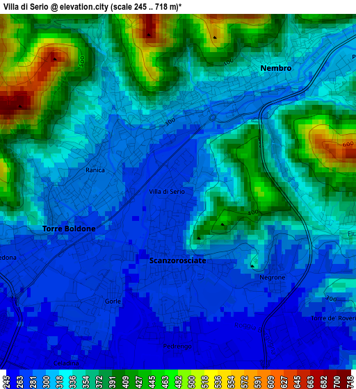 Villa di Serio elevation map