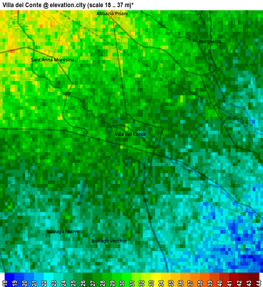Villa del Conte elevation map