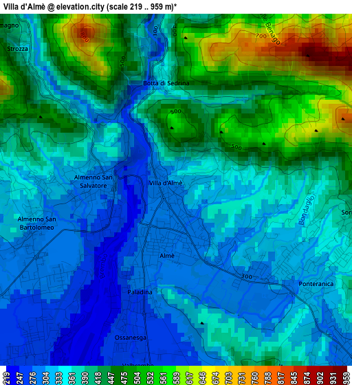 Villa d'Almè elevation map