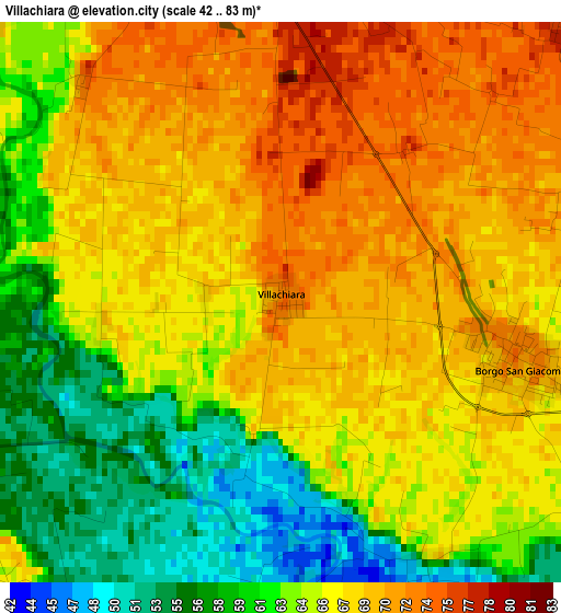 Villachiara elevation map