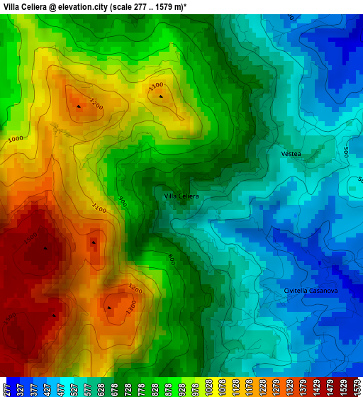 Villa Celiera elevation map