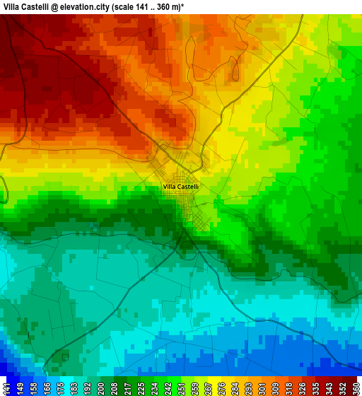 Villa Castelli elevation map