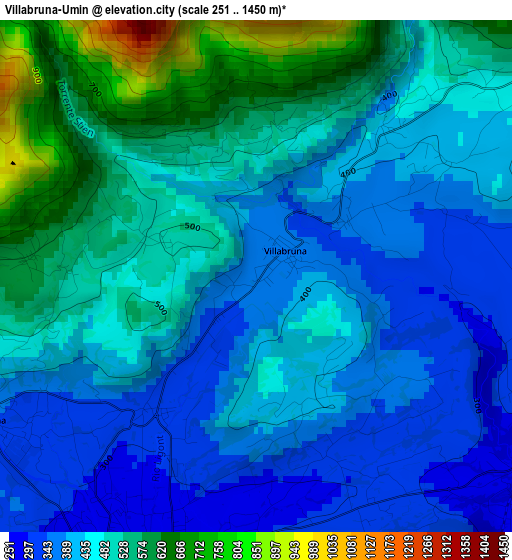 Villabruna-Umin elevation map