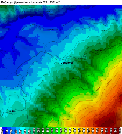 Doğanyol elevation map