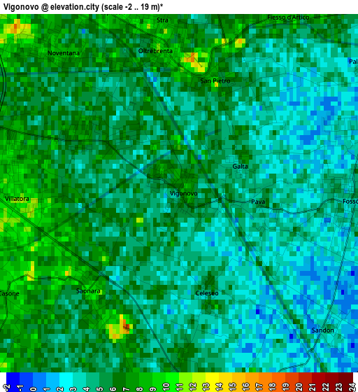 Vigonovo elevation map